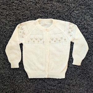 Vintage Girls Knit Cardigan Sweater